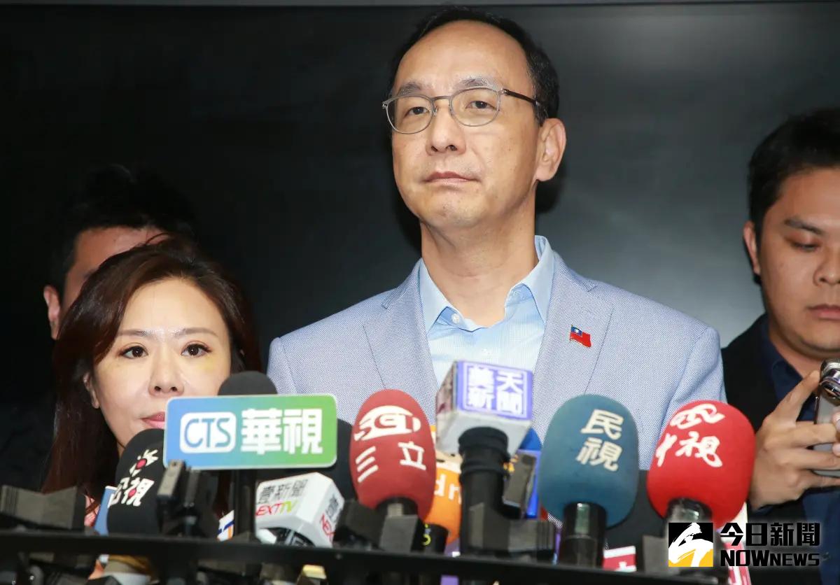 ▲國民黨主席朱立倫說，協商從沒中斷過。（圖／記者葉政勳攝，2023.11.13）