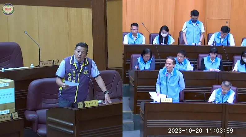 ▲黃敬平表示,法理上邀請校長備詢並無不可,且議會邀請校長到議會備詢,桃園並非全國先例。(圖/翻攝桃園市議會直播)