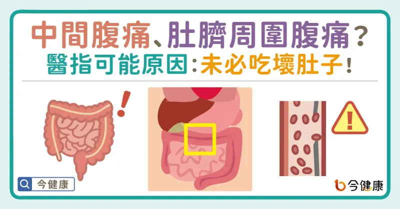 ▲中間腹痛、肚臍周圍腹痛？醫指可能原因：未必吃壞肚子！