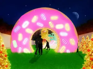 ▲Pink Donut。(圖/新北耶誕城) ▲Pink Donut。(圖/新北耶誕城)