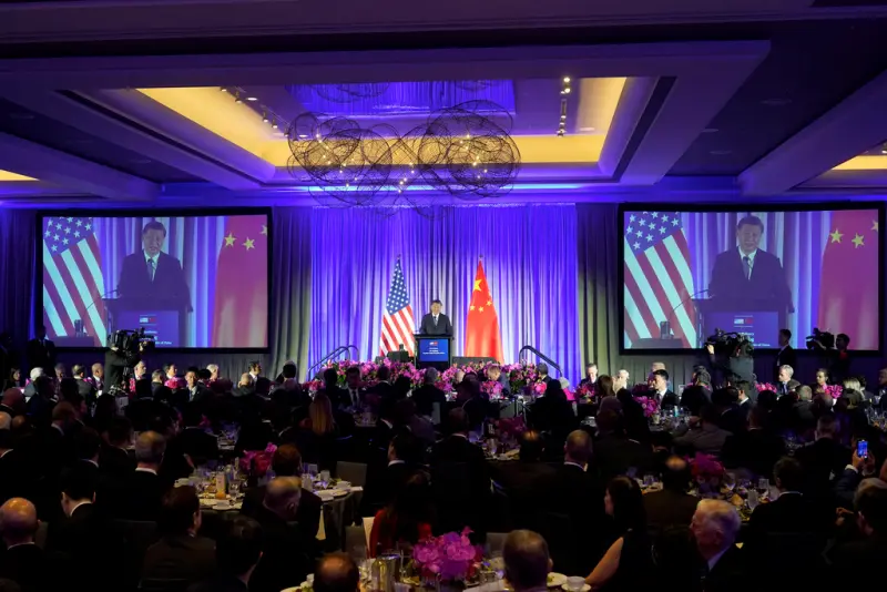 ▲中國國家主席習近平在APEC晚宴上，強調中美兩國人民之間對話交流相當重要。（圖／美聯社／達志影像）