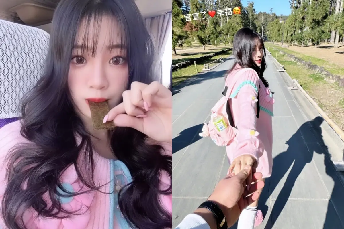 ▲ 熊霓撇和胡瓜的緋聞，甜曬「男友視角」的牽手照，並開心寫下：「官宣了，幸福！」（圖／熊霓IG）