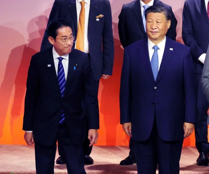 ▲日本首相岸田文雄、中國國家主席習近平，都前往美國參與APEC峰會，雙方並進行了會談。（圖／美聯社／達志影像）