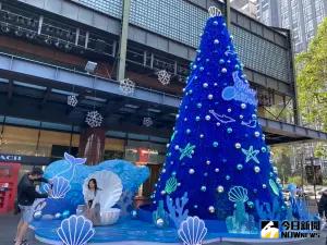 台中新光三越星願耶誕樹亮相 全台最美耶誕打卡地標 ▲台中新光三越星願耶誕樹今天閃耀亮相,吸引許多逛街民眾搶著拍照獵美景。(圖/記者金武鳳攝,2023.11.17)