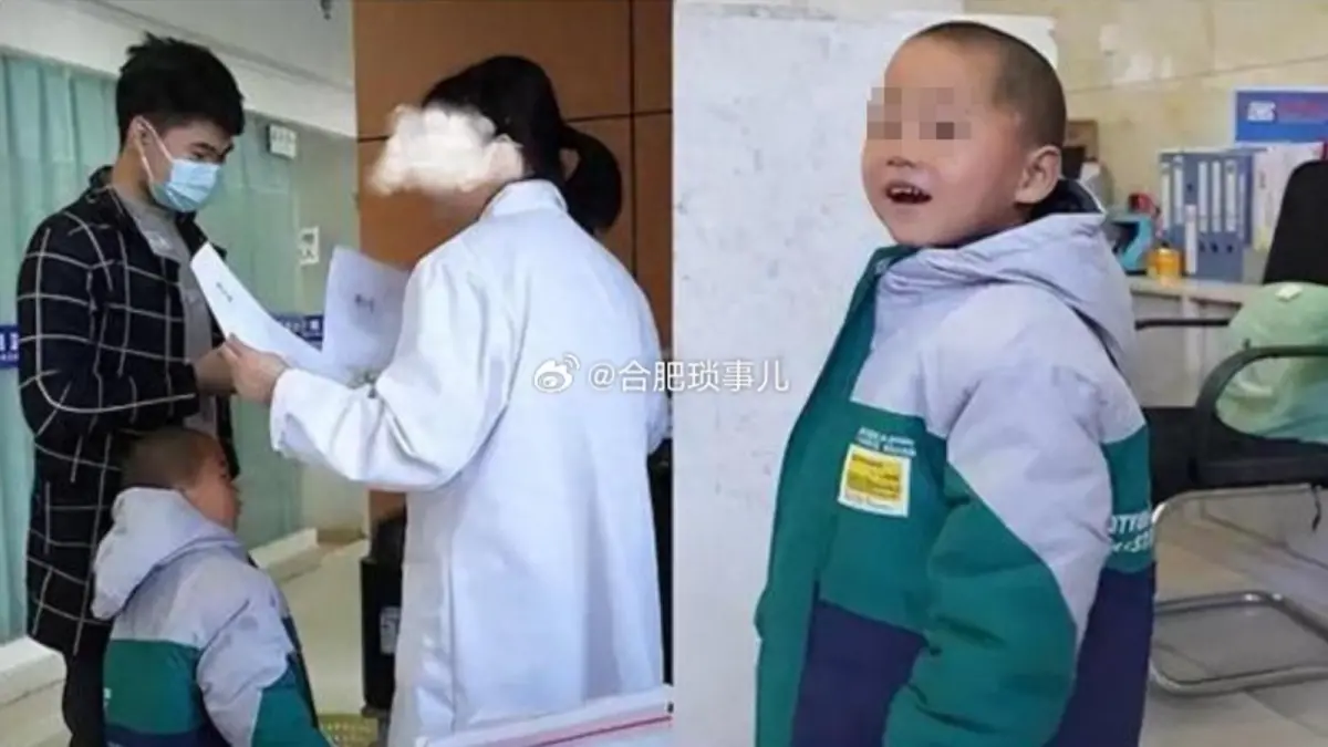 ▲安徽合肥4歲男童子恩，近日登上當地媒體版面，他年僅18歲的生父也一併曝光。（圖／翻攝自微博）