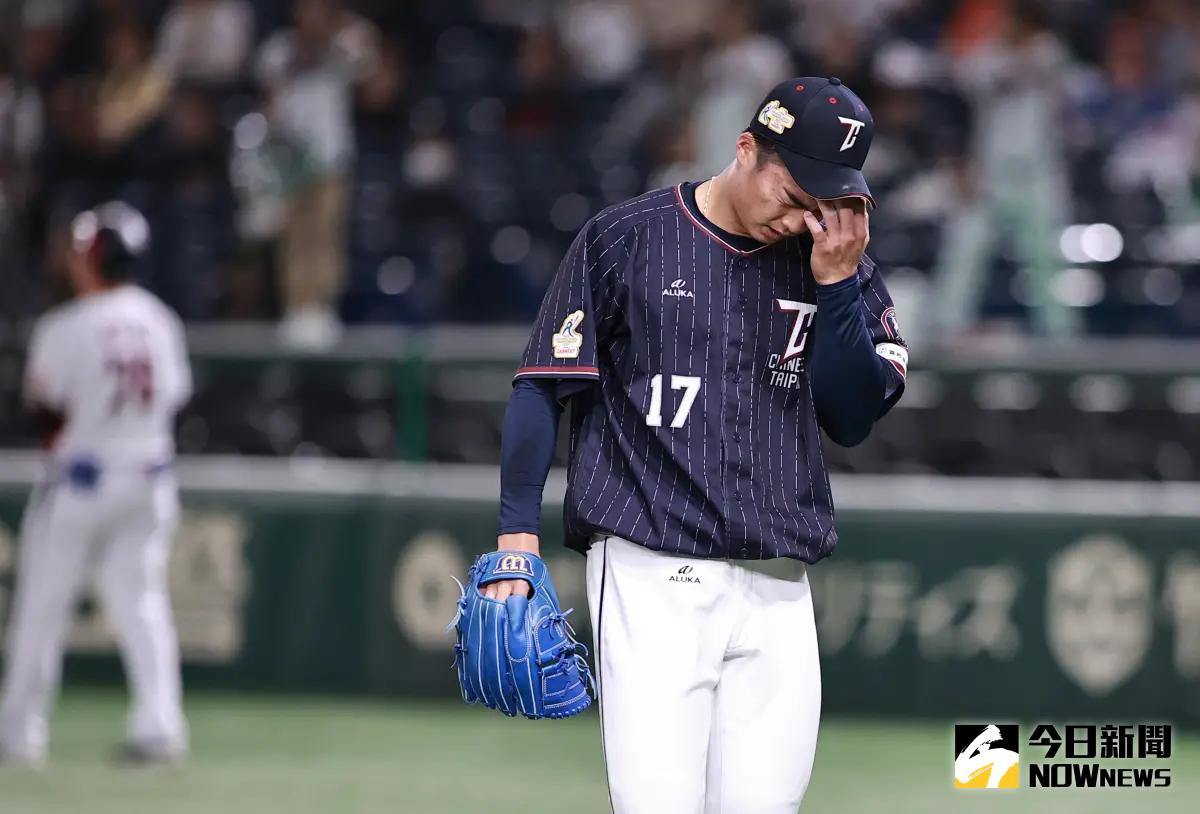 ▲2023亞冠賽中華隊韓國隊先發投手王彥程投不滿兩局就狂失五分黯然退場。（圖／記者葉政勳攝 , 2023.11.18）