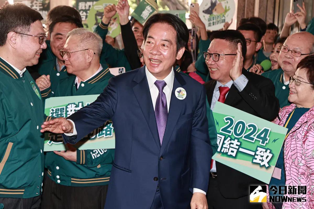 ▲民進黨總統參選人賴清德赴中選會登記參選2024總統大選。（圖／記者葉政勳攝 , 2023.11.21）