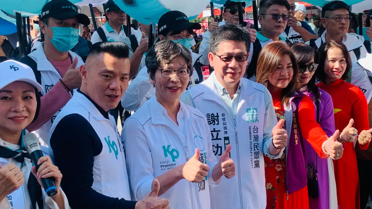 ▲蔡壁如今與國民黨候選人聯合登記，陣仗浩大。（圖／記者顏幸如攝，2023.11.21）