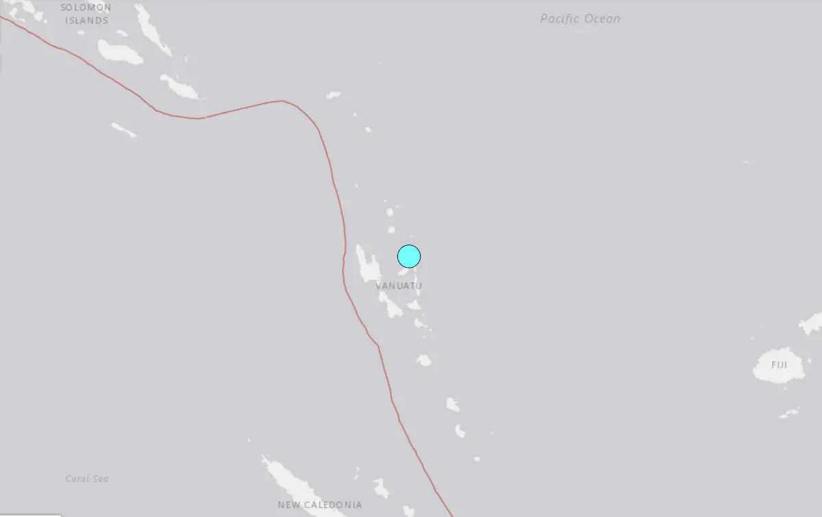 ▲萬那杜發生規模6.7強震。（圖／翻攝自USGS）