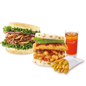感恩節麥當勞、肯德基、必勝客買一送一!拿坡里炸雞199一次整理 ▲摩斯漢堡買蒟蒻加購紅茶11元!吃堡飽套餐優惠。(圖/摩斯漢堡提供)