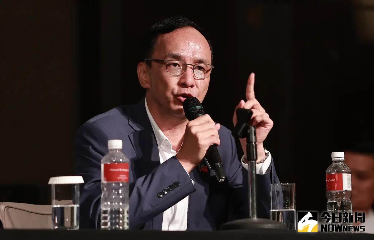 ▲國民黨主席朱立倫因為黃士修發言，罕見動怒。（圖／記者葉政勳攝 , 2023.11.23）