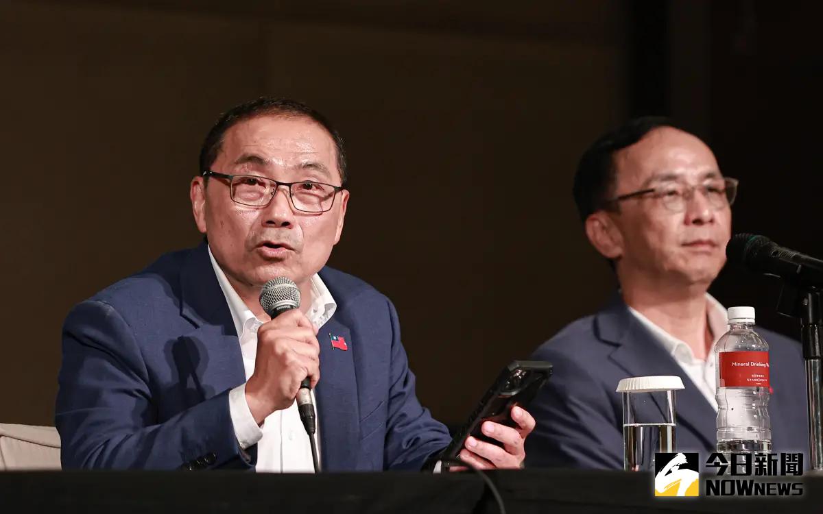 ▲國民黨祕書長黃健庭今天大爆2024總統大選秘辛，踢爆早在郭台銘對外宣稱要選總統之前，就曾與侯友宜傳簡訊談過。（圖／記者葉政勳攝 ）