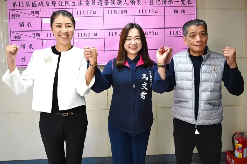 ▲何勝豐昨天才和許淑華陪馬文君辦理立委選舉登記。（圖／馬文君服務處提供，2023.11.24）