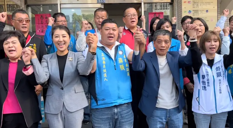 ▲何勝豐力挺國民黨新人游顥參選。（圖／游顥競辦提供，2023.11.24）