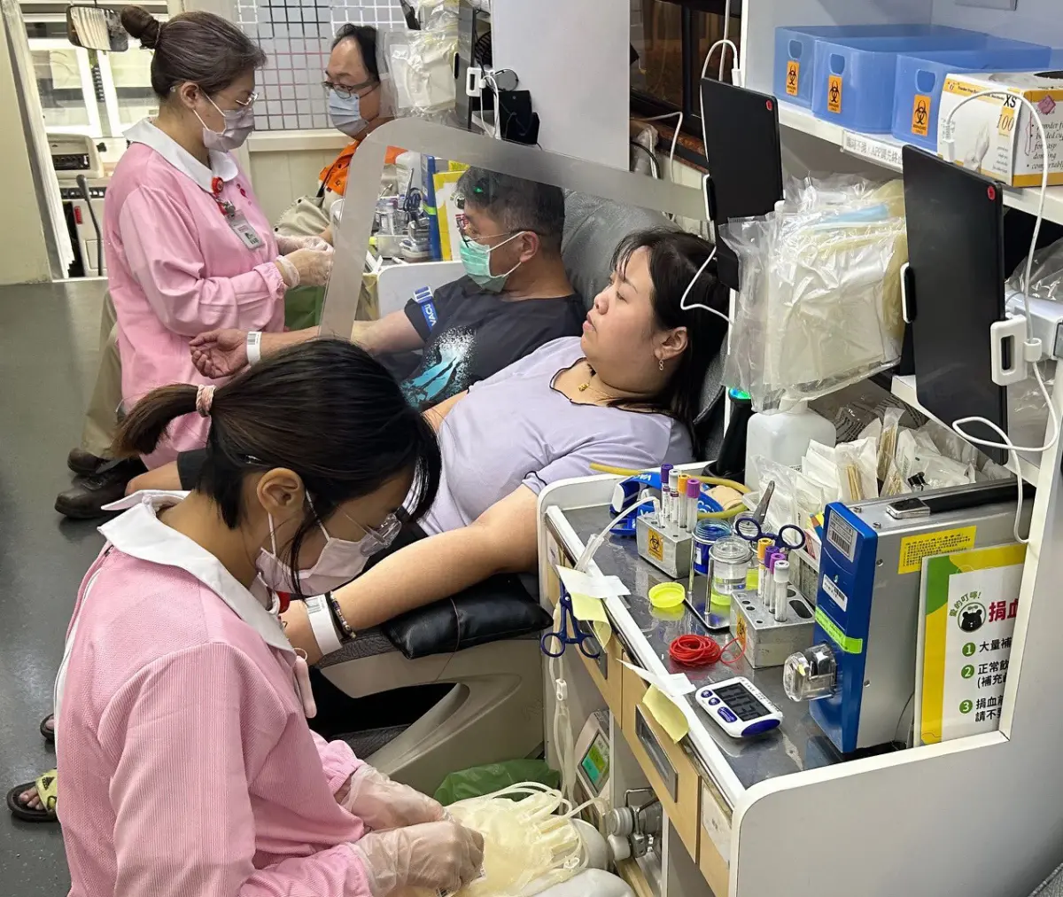 ▲經濟部產業園區管理局高屏分局林園產業園區服務中心舉辦捐血活動。(圖／記者黃守作攝，2023.11.27)