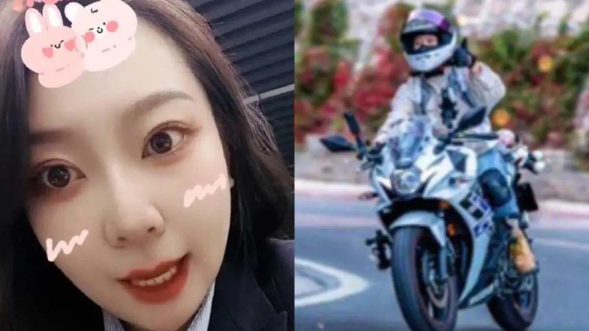 ▲女網紅「戴戴你今天發財了嗎」，騎乘重機疑似發生自摔事故，當場慘死。（圖／取自微博）