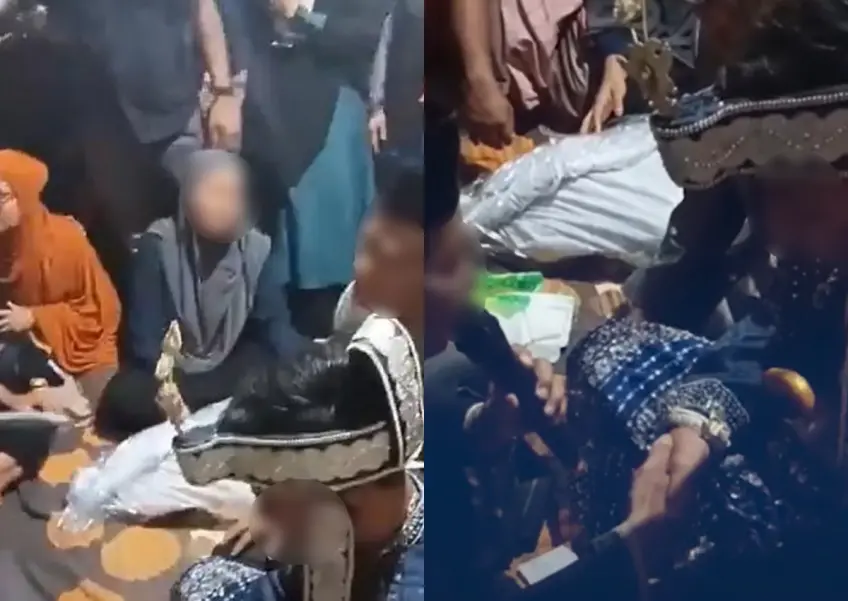 ▲ 印尼一場婚禮上有屍體在一旁，背後的原因令人動容。（圖／翻攝自YouTube）