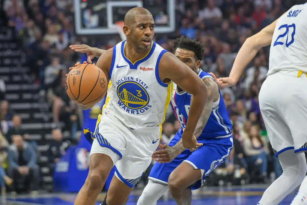 ▲金州勇士明星控衛Chris Paul因傷左手骨折。（圖／美聯社／達志影像）