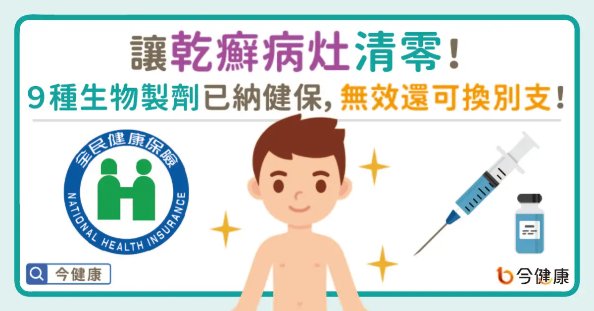 ▲讓乾癬病灶清零！９種生物製劑已納健保，無效還可換別支！
