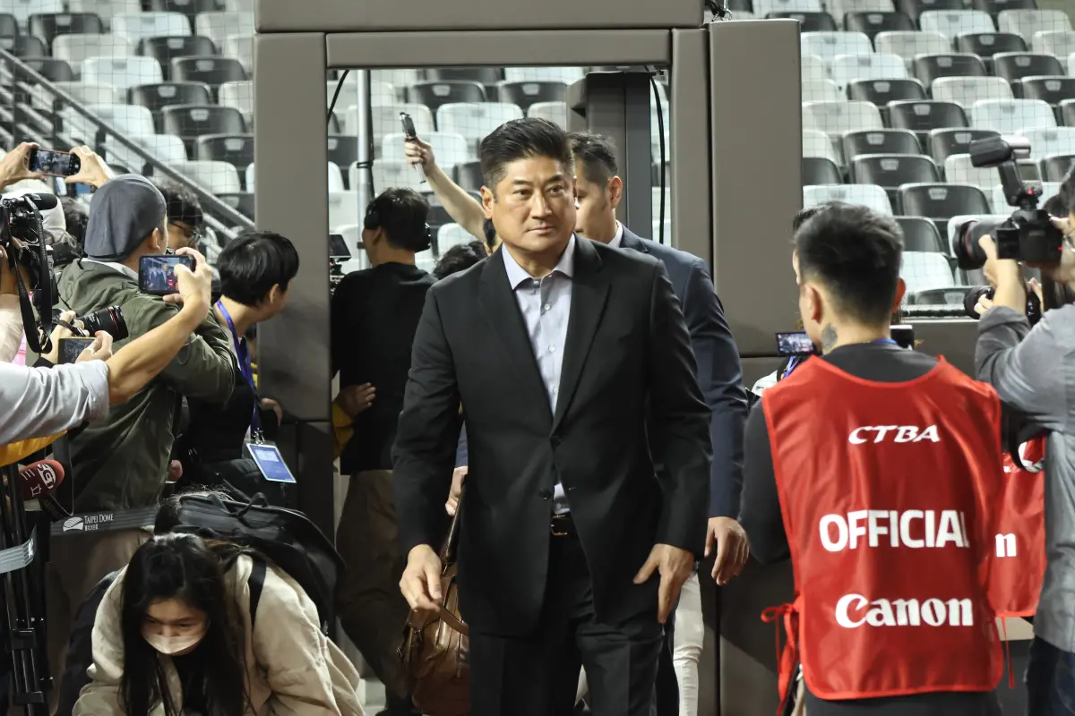 ▲中華棒協理事長辜仲諒，喊話中華隊一定要贏韓國。（圖／記者陳明中攝）