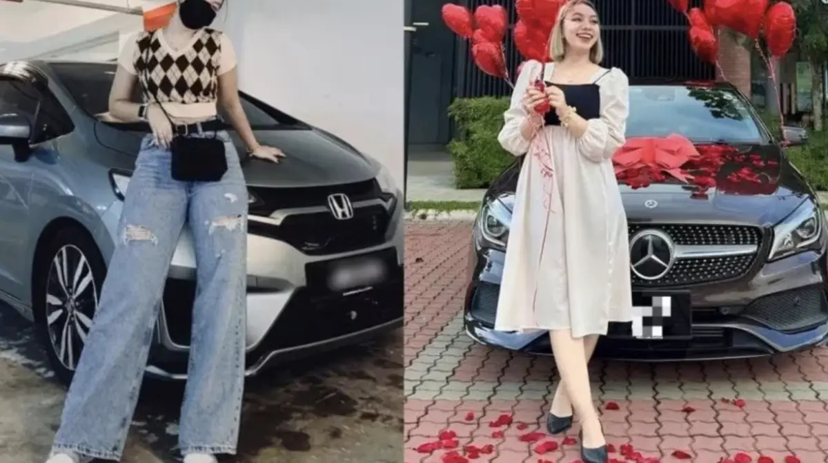 ▲一名19歲女網紅大肆宣傳買了一輛賓士，引起網友熱議。（圖／翻攝自TikTok）