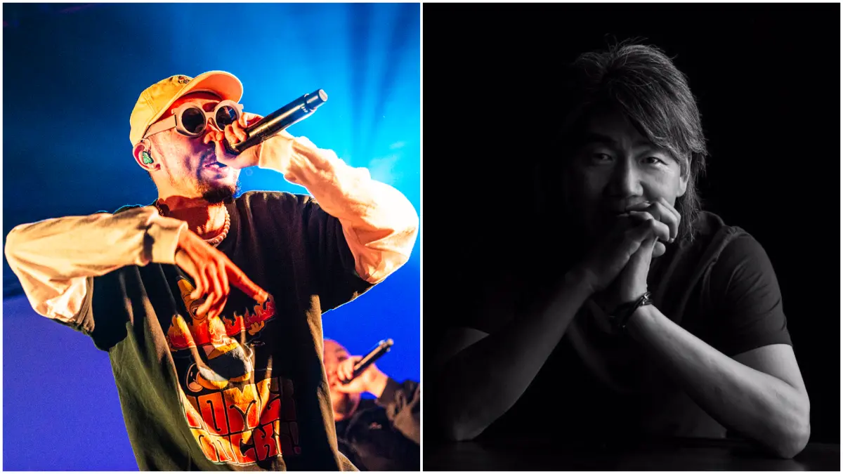 ▲熱狗（左圖）推出新歌〈樓上的房東〉，朱德庸疑似發文回應熱狗新歌。（圖／本色音樂提供、翻攝朱德庸臉書）