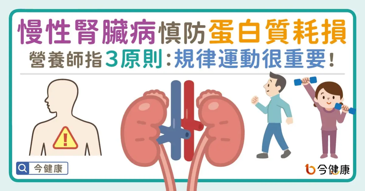 ▲慢性腎臟病慎防「蛋白質耗損」。營養師指３原則：規律運動很重要！