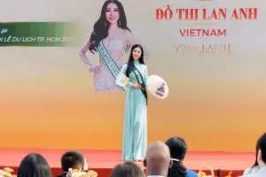▲代表越南參加2023年地球小姐比賽的佳麗都蘭英。（圖／翻攝自臉書）