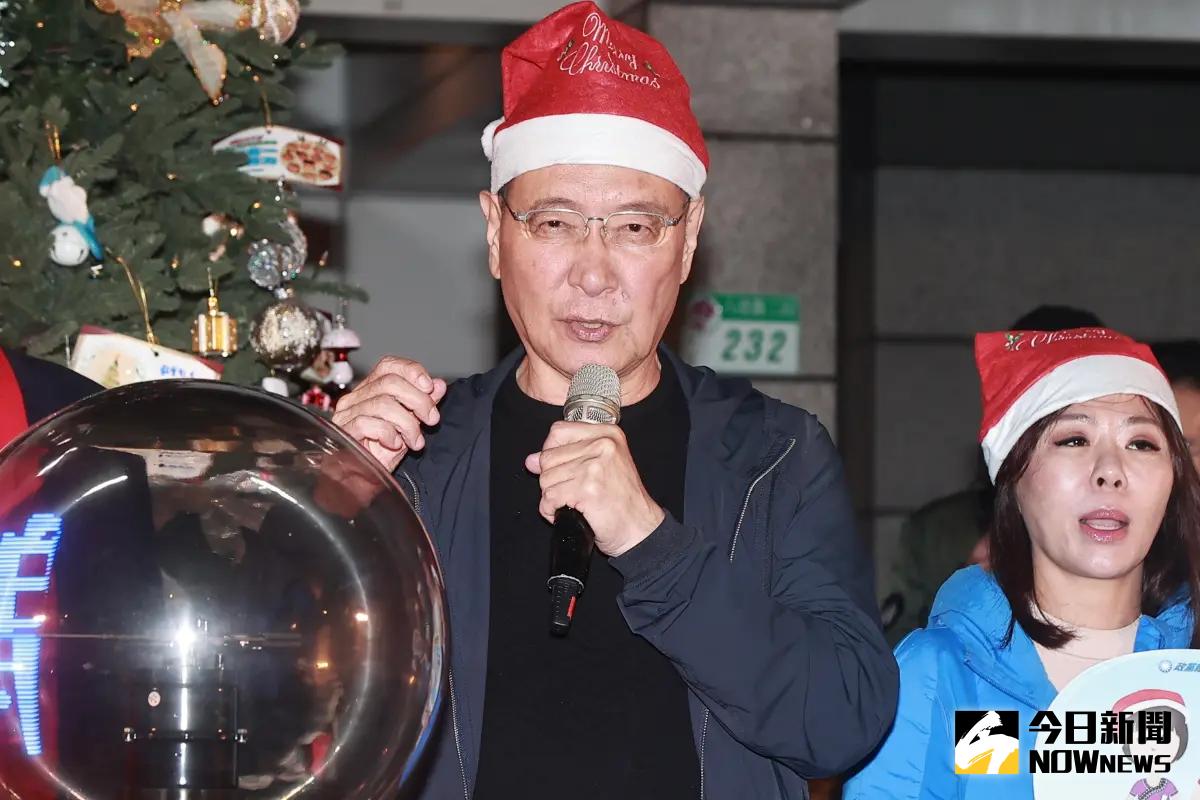 ▲國民黨副總統參選人趙少康喊話，郭董回來吧。（圖／記者葉政勳攝，2023.12.06）