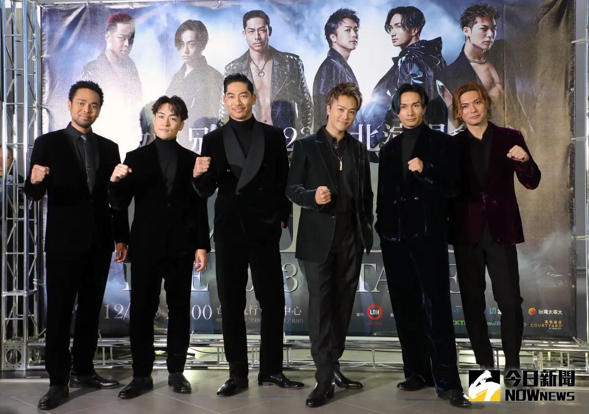 ▲林志玲的老公AKIRA（左三）跟EXILE主唱TAKAHIRO帶領「EXILE THE SECOND 放浪二勢力」、「THE JET BOY BANGERZ（TJBB）」來台開唱。（圖／記者陳明中攝）