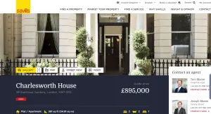 ▲▲吳欣盈英國房產「Charlesworth House Stanhope Gardens London」同社區曾有一戶54.91平方公尺（約16.6坪）的公寓，開價89萬5000英鎊，約新台幣3529萬7000元。（圖／翻攝savills網站）