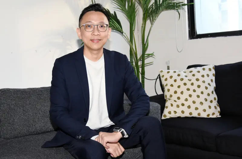 ▲AI、區塊鏈專家葛如鈞被列為國民黨不分區立委第三名。(圖/記者林調遜攝,2023.12.09)