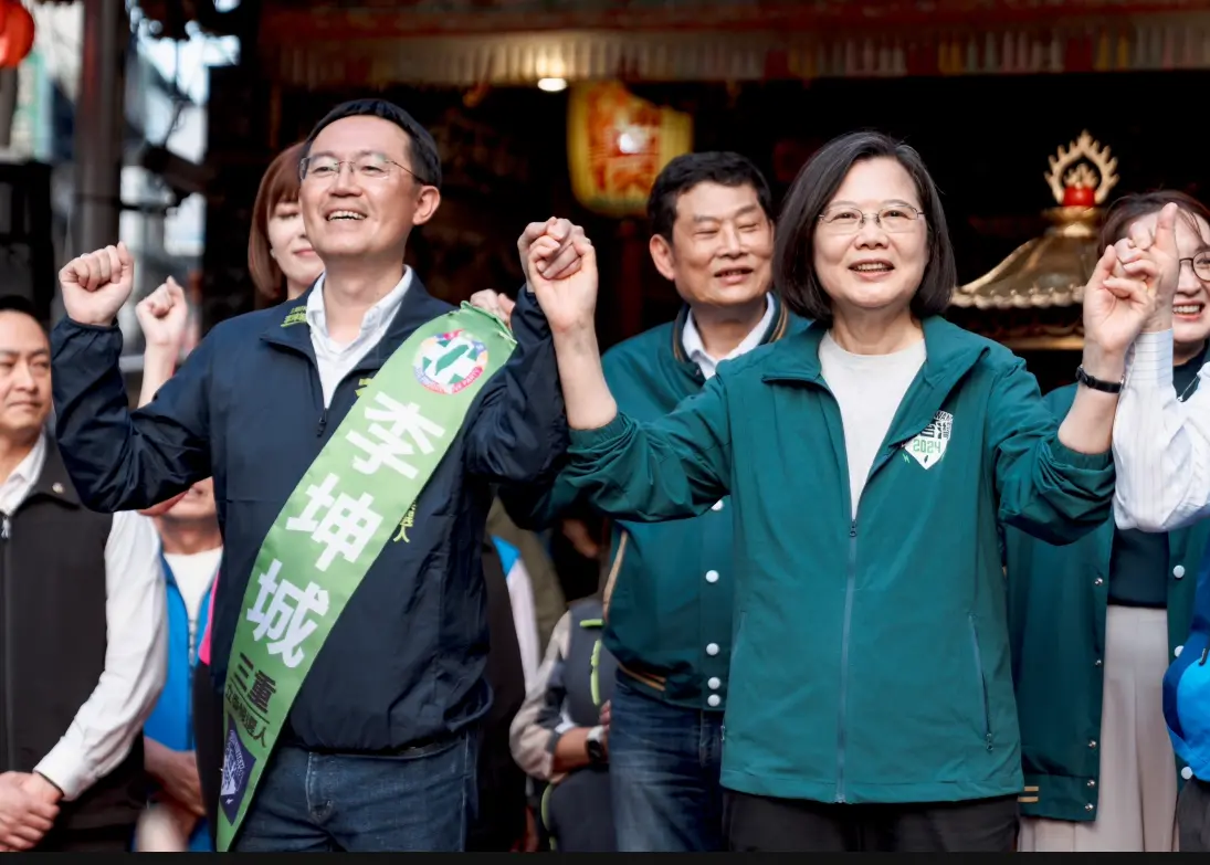 ▲蔡英文下午赴新北替黨籍立委李坤城輔選。（圖／民進黨提供）