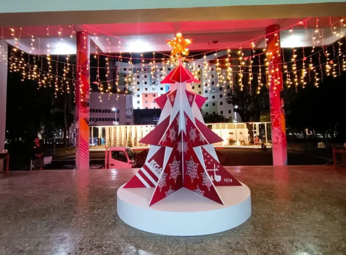 ▲高雄女中最近邀請畢業校友設計師製作聖誕樹，最終花費7萬元打造出成品，結果被畢業校友以及在校生嫌醜。（圖/高雄女中粉專）