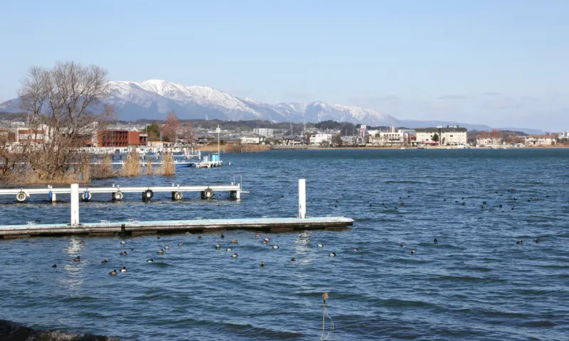 ▲近半年因為降雨量大減，日本最大淡水湖「琵琶湖」水位持續下降。資料照。（圖／美聯社／達志影像）