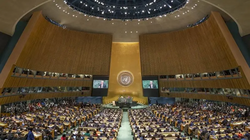 ▲聯合國大會193成員國今天有超過3/4投下贊成票，要求以色列-哈瑪斯戰爭立即人道停火，讓上週在安理會遭美國否決的決議案過關。(資料照/UN)