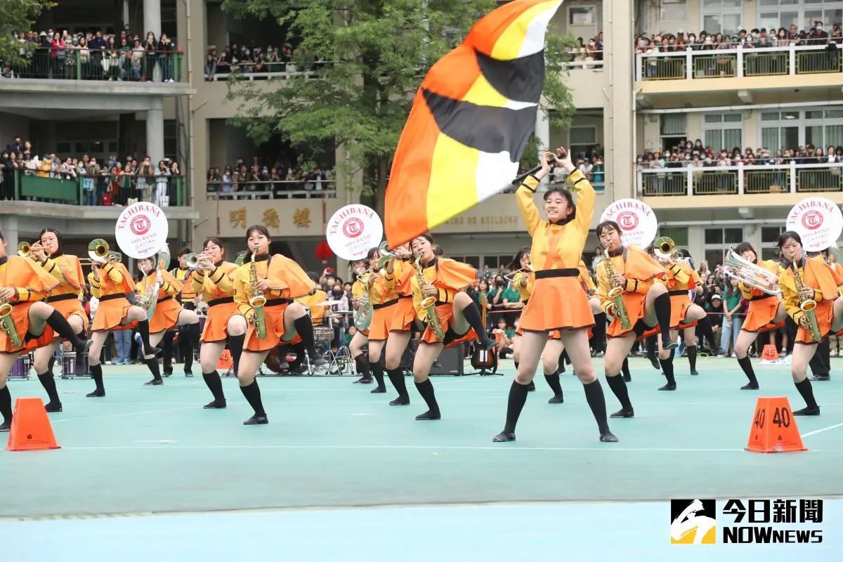 ▲橘色惡魔今（12）日參與北一女120週年校慶，驚喜帶來今年金獎曲目。（圖／記者吳翊緁攝，2023.12.12）