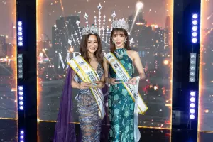 ▲國際亞洲夫人(Mrs. Aisa International)選拔中，台灣首度參賽的嚴翎真(33歲)摘得夫人組Friendship冠軍；60歲的袁向晴摘得典雅組Tourism冠軍、最佳人氣獎、最佳才藝獎及年度親善大使殊榮。（圖／台灣國際提供）