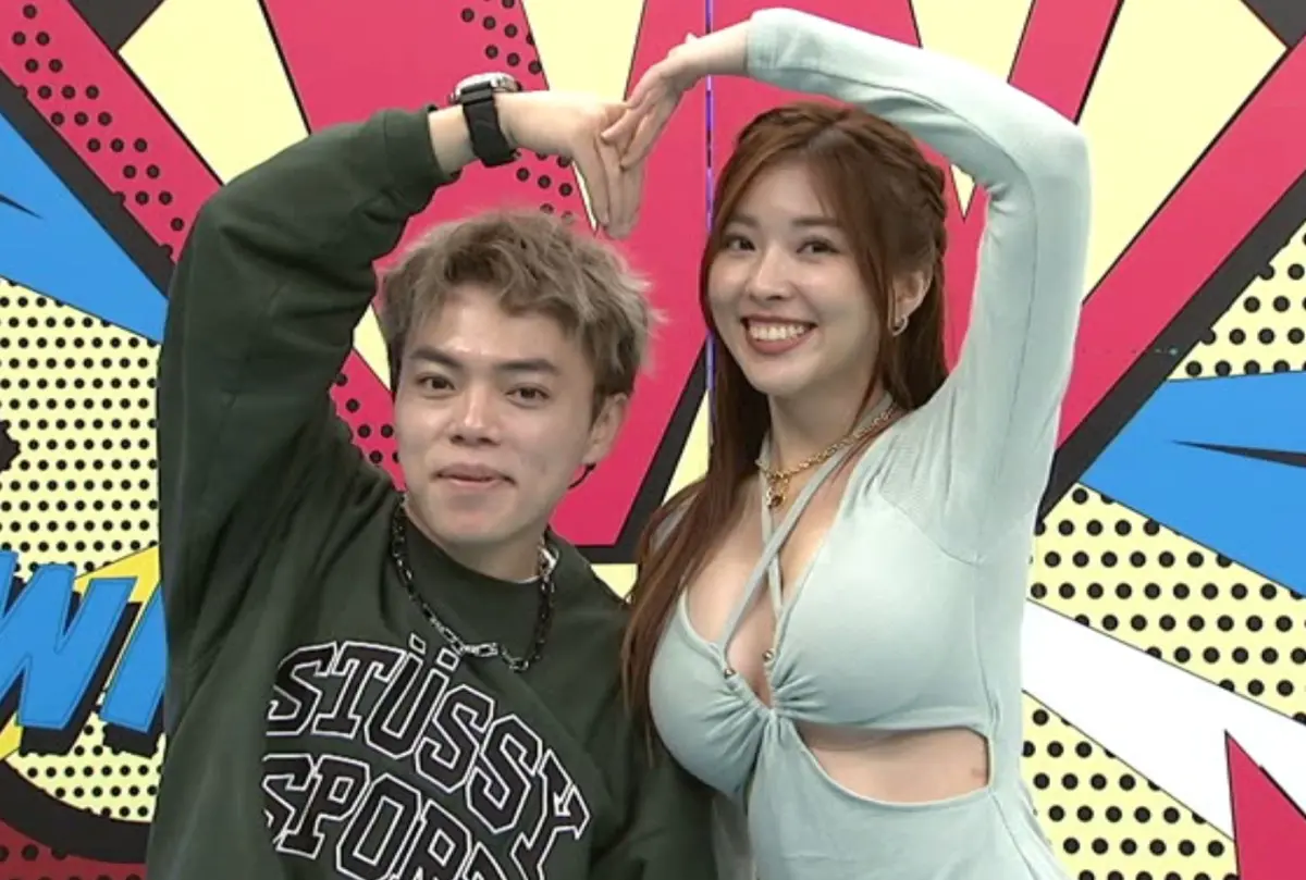 ▲海產（左）日前被拍到帶夏乙薇，2人解釋是「打牌」，讓吳宗憲好奇「雙人麻將怎麼打？」（圖／中天提供）