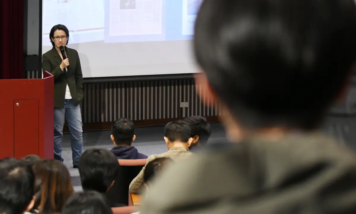 ▲蕭美琴今日出席由《NOWnews今日新聞》與政治大學合辦的「政治大學青年與副總統候選人座談」，並接受大學生現場提問。（圖／記者林調遜攝，2023.12.12）