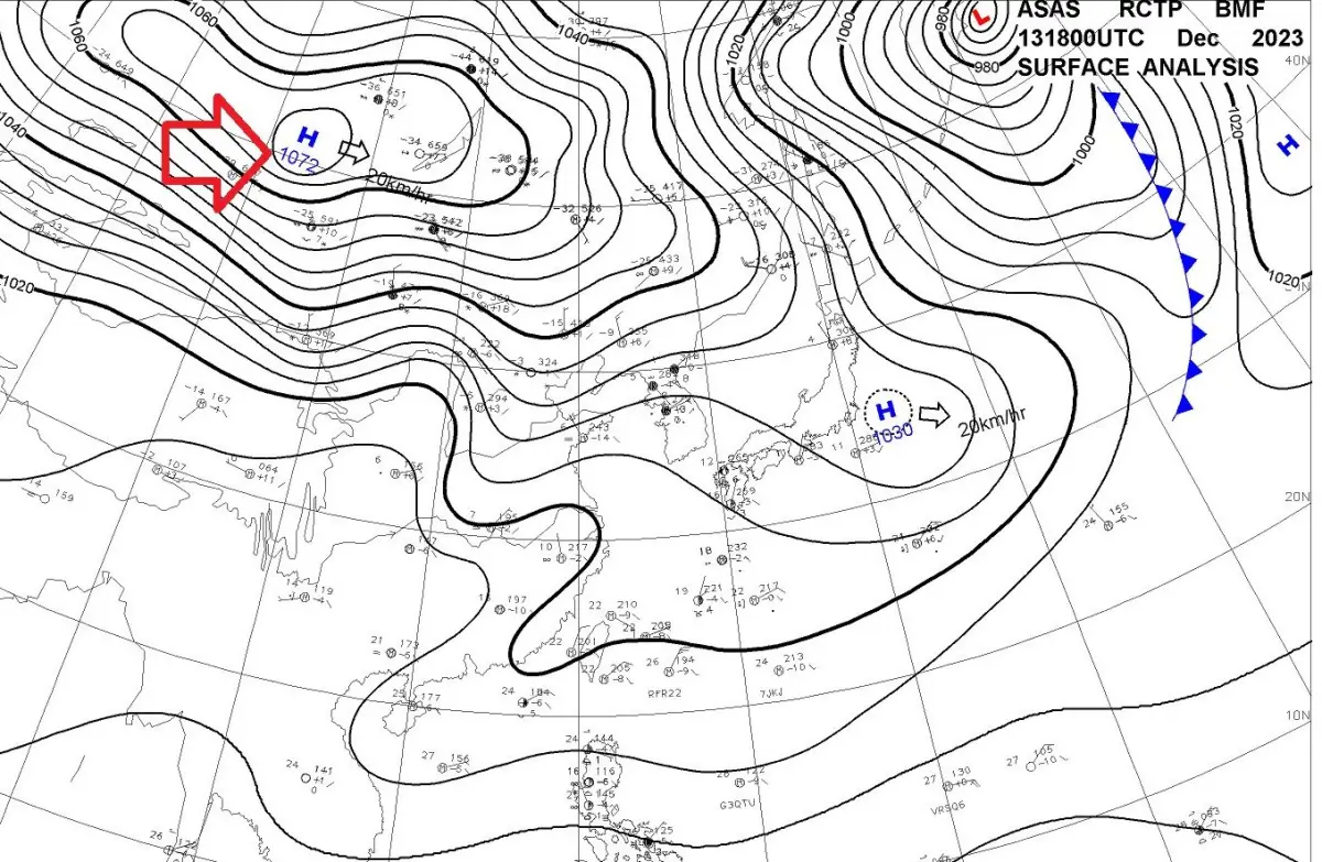 ▲前中央氣象局長鄭明典表示，位於北方的「大陸冷高壓」勢力邊緣已經掃到台灣，提醒民眾務必特別留意未來較明顯的降溫。（圖／鄭明典臉書）