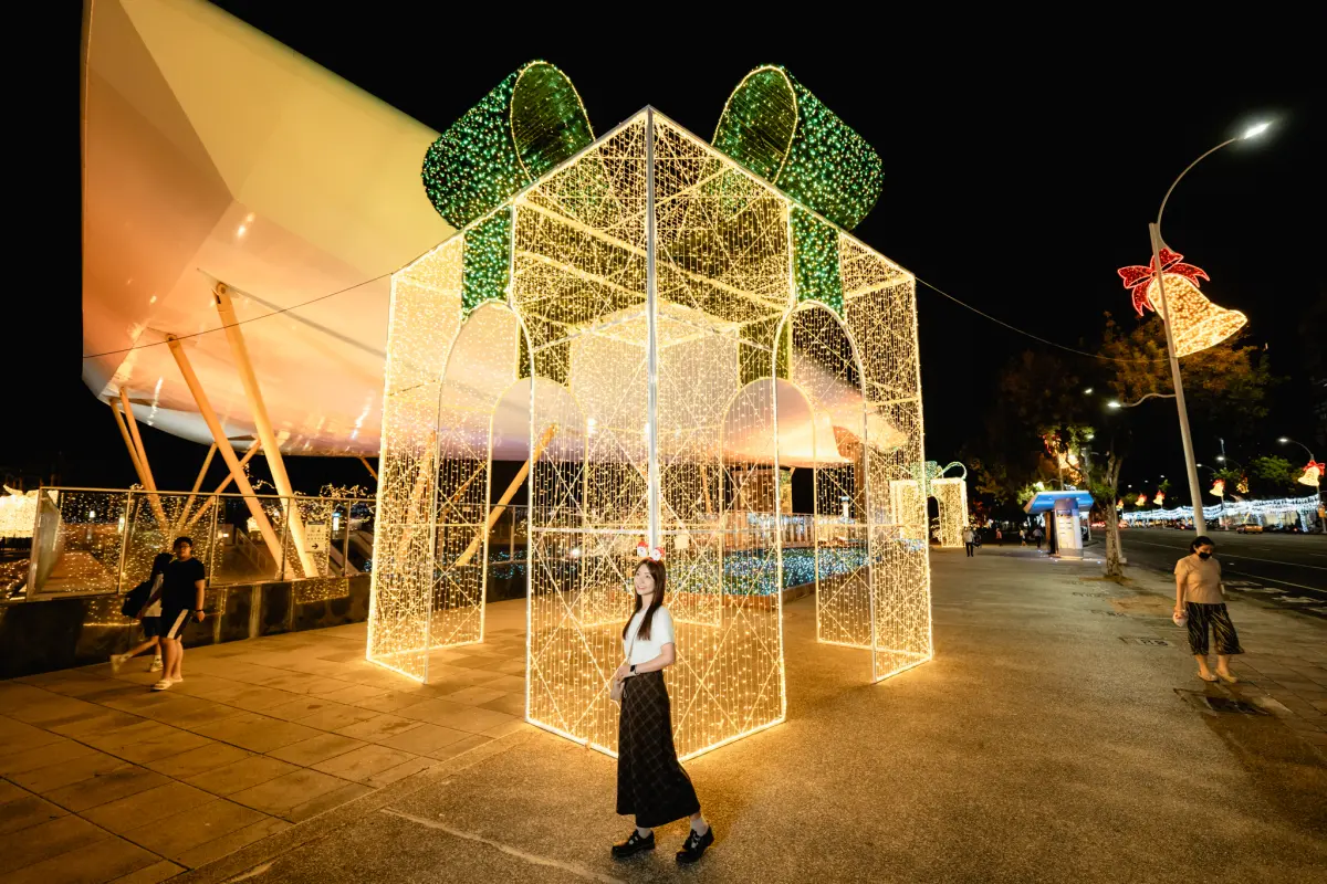 ▲高雄中央公園聖誕光環境佈置。（圖／高雄市政府文化局提供）