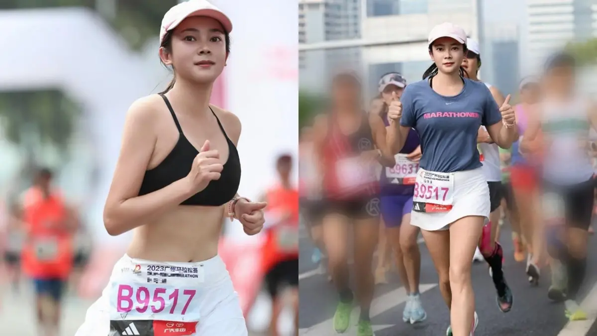 ▲日前盛大開跑的廣州馬拉松，有一位女神級跑者，因為一系列照片爆紅。（圖／取自微博「精英跑者elite」）