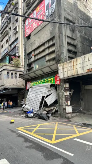 ▲基隆市仁愛區愛一路上4層樓空屋發生塌陷事故。（圖 ／基隆市政府提供）