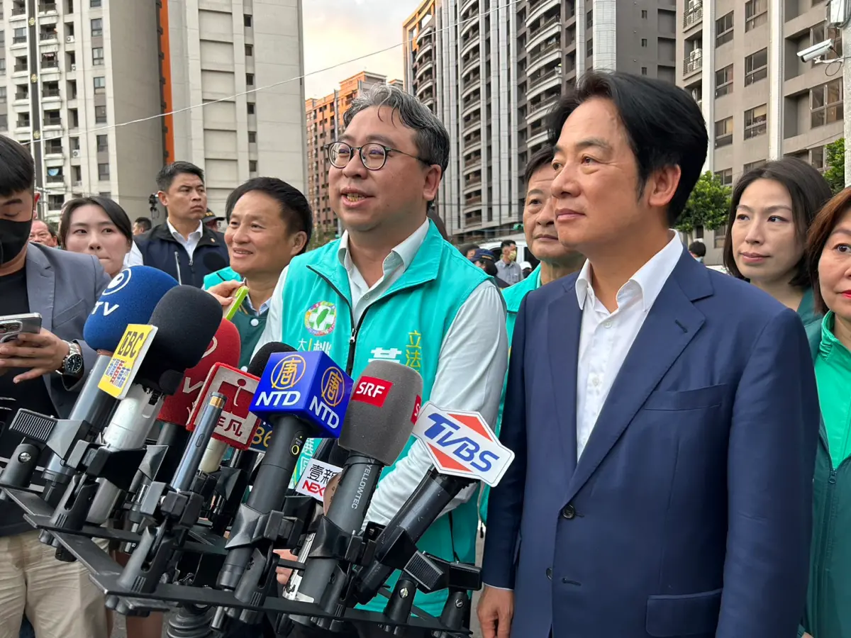 ▲賴清德下午在桃園受訪時表示，台南本命區選情穩定。（圖／記者陳佩君攝，2023.12.15）