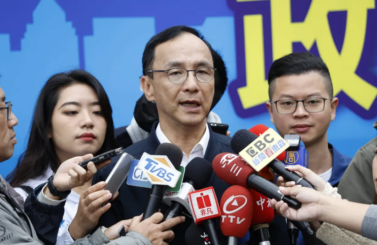 ▲朱立倫批民進黨只剩抹紅這一招。（圖／國民黨提供）