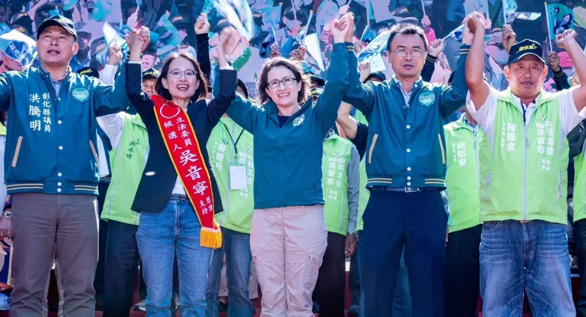 ▲蕭美琴參加吳音寧溪州鄉後援會成立大會，稱吳音寧是「台灣農業戰士」。（圖／吳音寧競總提供，2023.12.16）