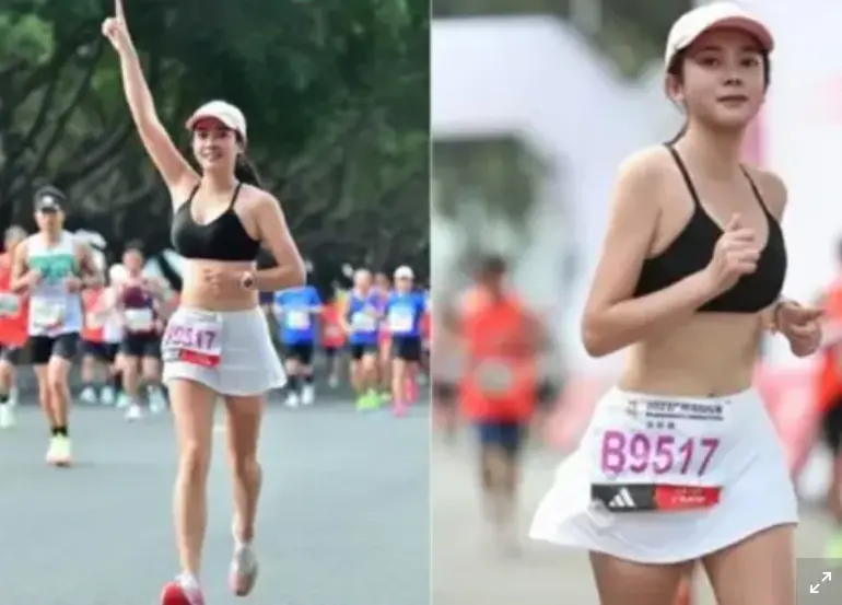 ▲12月10日舉辦的廣州馬拉松賽事，有一位編號「B9517」的女選手，在賽後成為焦點。（圖／取自微博）