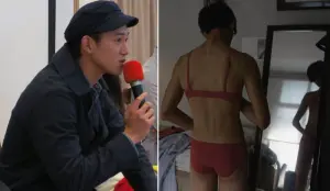 ▲吳慷仁拍《白蟻：慾望謎網》闖內衣專櫃量胸圍。（圖／《白蟻：慾望謎網》劇照）