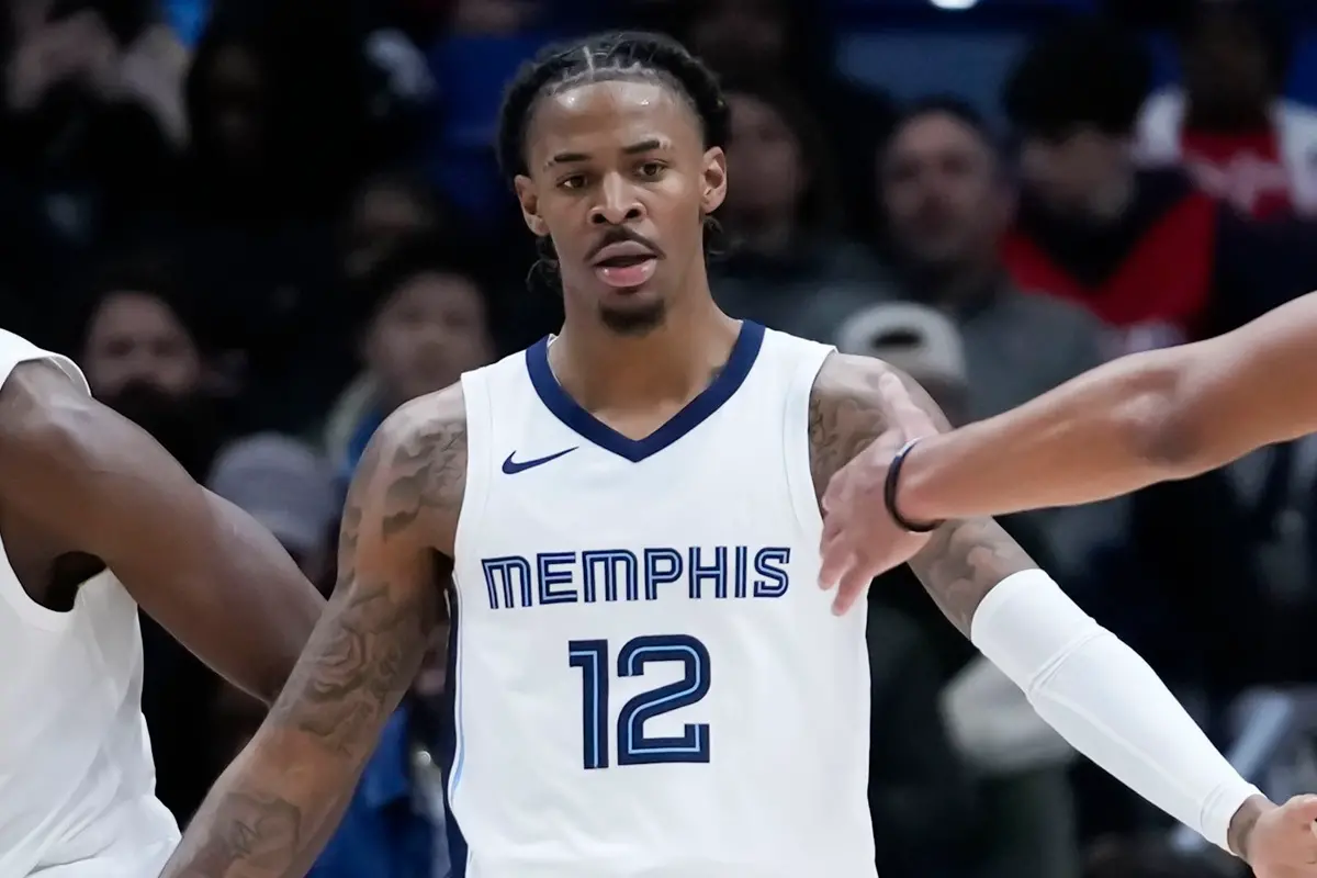 ▲Ja Morant復出首秀攻下34分，還打進絕殺球，「表弟」卡森斯（DeMarcus Cousins）也一直是他的支持者。（圖／美聯社／達志影像）